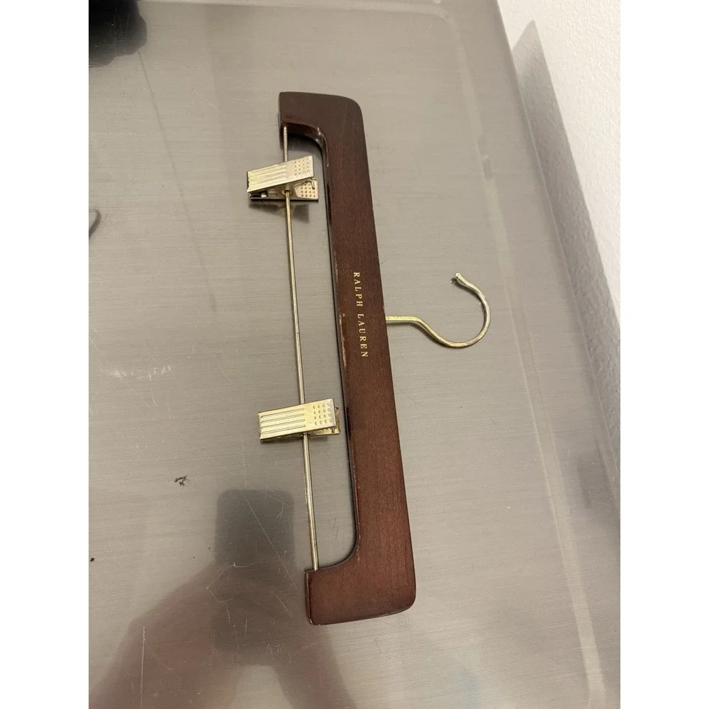 Vintage Ralph Lauren Pant Hanger Skirt Hanger With Adjustable Clips Wood